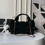 CHANEL 25S BOW BAG 38 IN BLACK VELVET WITH GOLD HARDWARE - Image 9