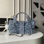 CHANEL 25S BOW BAG 38 IN DARK BLUE DENIM WITH GOLD HARDWARE - Image 13