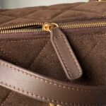 CHANEL 25S BOWLING BAG 24 IN DARK BROWN SUEDE GOLD HARDWARE - Image 5