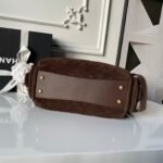CHANEL 25S BOWLING BAG 24 IN DARK BROWN SUEDE GOLD HARDWARE - Image 4