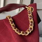 CHANEL 25S HOBO BAG 31 IN DARK RED SUEDE WITH GOLD HARDWARE - Image 13