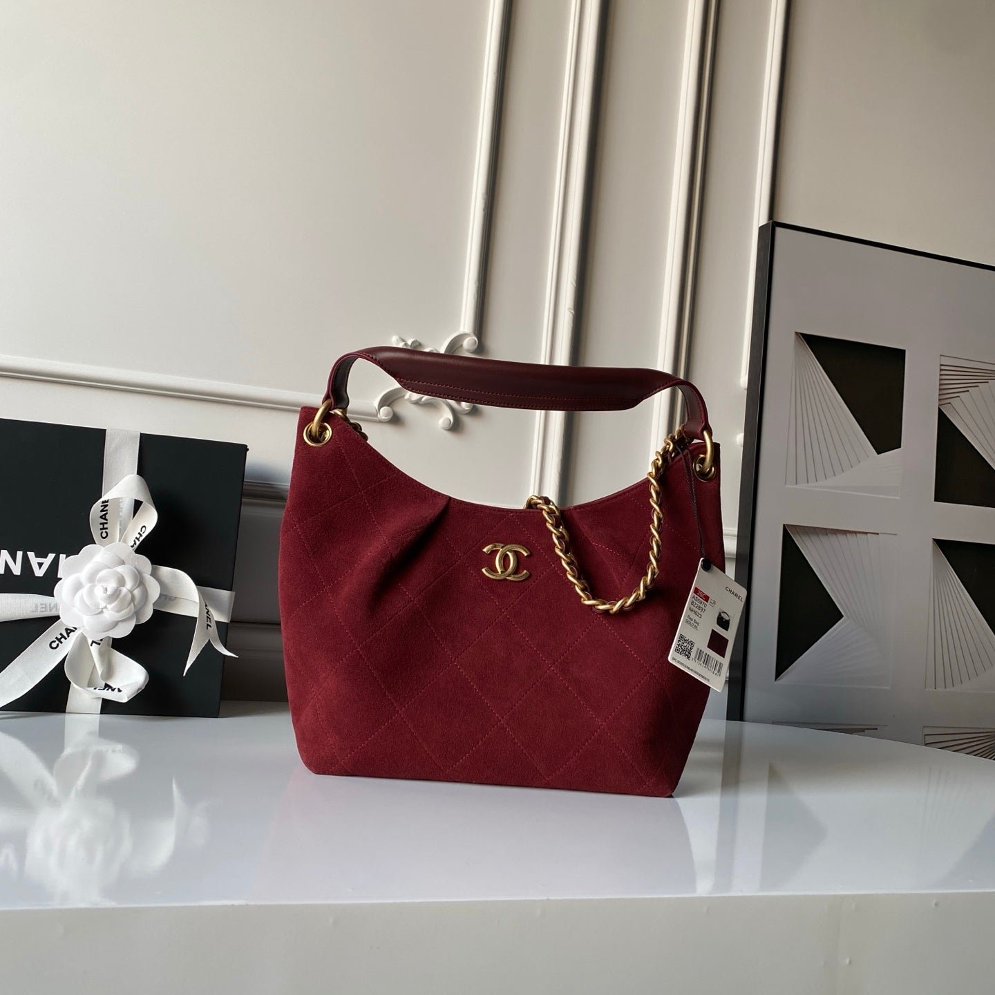 img_70762a6f_20251207_i1765049973460_8249_0_0_jpg CHANEL 25S HOBO BAG 31 IN DARK RED SUEDE WITH GOLD HARDWARE - Image 1