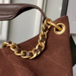CHANEL 25S HOBO BAG 31 IN DARK BROWN SUEDE WITH GOLD HARDWARE - Image 4