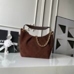 CHANEL 25S HOBO BAG 31 IN DARK BROWN SUEDE WITH GOLD HARDWARE - Image 14