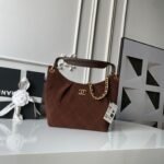 CHANEL 25S HOBO BAG 31 IN DARK BROWN SUEDE WITH GOLD HARDWARE - Image 9