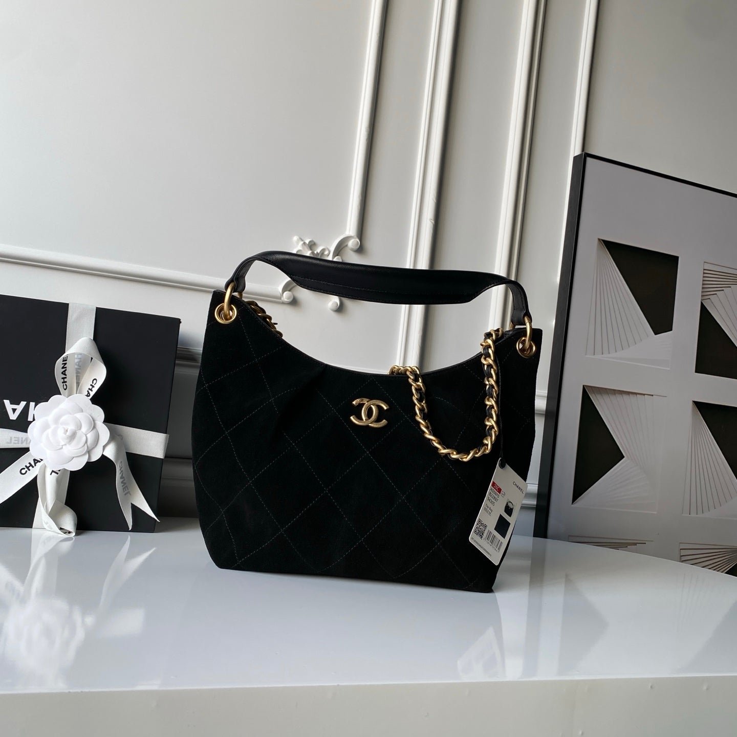 img_70762a6f_20251207_i1765051044550_461_0_0_jpg CHANEL 25S HOBO BAG 31 IN BLACK SUEDE WITH GOLD HARDWARE - Image 1