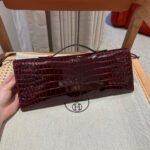KELLY CUT 31 IN SANGRIA PURPLE ALLIGATOR LEATHER WITH GOLD HARDWARE - Image 11