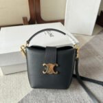 BUCKET MINI 13.5 TRIOMPHE BLACK IN SMOOTH CALFSKIN - Image 9