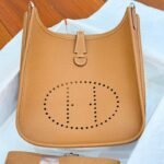 HM 26S EVELYNE BAG 23MM IN ORANGE BROWN GRAINED CALFSKIN