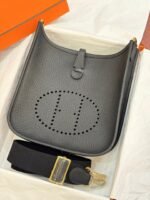 HM 26S EVELYNE BAG 23MM IN BLACK GRAINED CALFSKIN