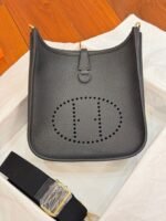 HM 26S EVELYNE BAG 23MM IN BLACK GRAINED CALFSKIN - Image 3