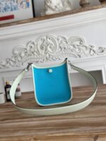 MINI NEO 17 EVELYNE BAG IN SKY BLUE CANVAS AND WHITE CALFSKIN - Image 2