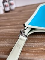 MINI NEO 17 EVELYNE BAG IN SKY BLUE CANVAS AND WHITE CALFSKIN - Image 4