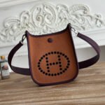 MINI NEO 17 EVELYNE BAG IN BRONZE BROWN CANVAS AND PLUM PURPLE CALFSKIN - Image 10