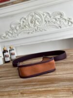 MINI NEO 17 EVELYNE BAG IN BRONZE BROWN CANVAS AND PLUM PURPLE CALFSKIN - Image 6