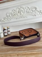 MINI NEO 17 EVELYNE BAG IN BRONZE BROWN CANVAS AND PLUM PURPLE CALFSKIN - Image 13
