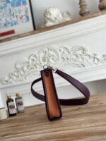 MINI NEO 17 EVELYNE BAG IN BRONZE BROWN CANVAS AND PLUM PURPLE CALFSKIN - Image 3