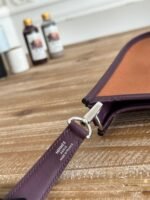 MINI NEO 17 EVELYNE BAG IN BRONZE BROWN CANVAS AND PLUM PURPLE CALFSKIN - Image 8
