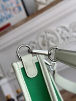 MINI NEO 17 EVELYNE BAG IN EMERALD GREEN CANVAS AND WHITE CALFSKIN - Image 9