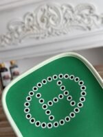 MINI NEO 17 EVELYNE BAG IN EMERALD GREEN CANVAS AND WHITE CALFSKIN - Image 17