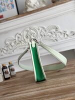 MINI NEO 17 EVELYNE BAG IN EMERALD GREEN CANVAS AND WHITE CALFSKIN - Image 16