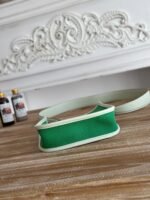 MINI NEO 17 EVELYNE BAG IN EMERALD GREEN CANVAS AND WHITE CALFSKIN - Image 15
