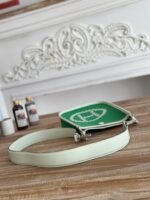 MINI NEO 17 EVELYNE BAG IN EMERALD GREEN CANVAS AND WHITE CALFSKIN - Image 3