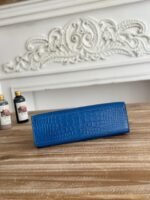 HM 26S KELLY MINI 22MM IN DARK BLUE CROC EMBOSSED CALFSKIN SILVER KELLY BUCKLE - Image 9