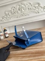 HM 26S KELLY MINI 22MM IN DARK BLUE CROC EMBOSSED CALFSKIN SILVER KELLY BUCKLE - Image 12