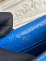 HM 26S KELLY MINI 22MM IN DARK BLUE CROC EMBOSSED CALFSKIN GOLD KELLY BUCKLE - Image 16