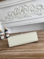 HM 26S KELLY MINI 22MM IN MILKY WHITE CROC EMBOSSED CALFSKIN GOLD KELLY BUCKLE - Image 9