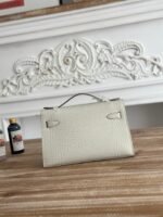 HM 26S KELLY MINI 22MM IN MILKY WHITE CROC EMBOSSED CALFSKIN GOLD KELLY BUCKLE - Image 2