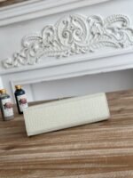 HM 26S KELLY MINI 22MM IN MILKY WHITE CROC EMBOSSED CALFSKIN SILVER KELLY BUCKLE - Image 18