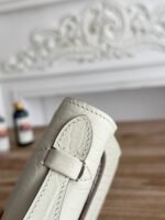 HM 26S KELLY MINI 22MM IN MILKY WHITE CROC EMBOSSED CALFSKIN SILVER KELLY BUCKLE - Image 7