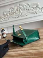 HM 26S KELLY MINI 22MM IN DARK GREEN CROC EMBOSSED CALFSKIN GOLD KELLY BUCKLE - Image 3