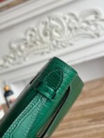 HM 26S KELLY MINI 22MM IN DARK GREEN CROC EMBOSSED CALFSKIN SILVER KELLY BUCKLE - Image 6