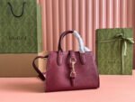 SMALL JACKIE TOTE 24 IN BURGUNDY LAMBSKIN - Image 6