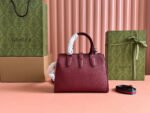 SMALL JACKIE TOTE 24 IN BURGUNDY LAMBSKIN - Image 7