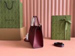 SMALL JACKIE TOTE 24 IN BURGUNDY LAMBSKIN - Image 16