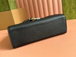 JACKIE SMALL TOTE BAG 24 IN BLACK CALFSKIN GOLD HARDWARE - Image 5