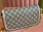 GG HORSEBIT 1955 BAG 24 IN BEIGE CANVAS AND WHITE CALFSKIN - Image 6