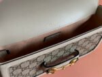 GG HORSEBIT 1955 BAG 24 IN BEIGE CANVAS AND WHITE CALFSKIN - Image 16