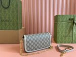 GG HORSEBIT 1955 BAG 24 IN BEIGE CANVAS AND WHITE CALFSKIN - Image 3