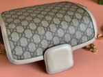 GG HORSEBIT 1955 BAG 24 IN BEIGE CANVAS AND WHITE CALFSKIN - Image 18