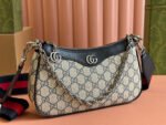 OPHIDIA SHOULDER BAG 25 IN GREY EBONY CANVAS AND BLACK LAMBSKIN SILVER HARDWARE - Image 11