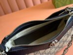 OPHIDIA SHOULDER BAG 25 IN GREY EBONY CANVAS AND BLACK LAMBSKIN SILVER HARDWARE - Image 16