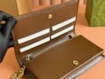 HORSEBIT 1955 WALLET IN BEIGE EBONY CANVAS MIX BROWN CALFSKIN GOLD CHAIN - Image 10