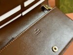 HORSEBIT 1955 WALLET IN BEIGE EBONY CANVAS MIX BROWN CALFSKIN GOLD CHAIN - Image 11