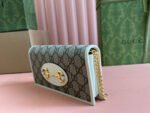 HORSEBIT 1955 WALLET IN BEIGE EBONY CANVAS MIX WHITE CALFSKIN GOLD CHAIN - Image 2