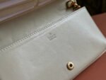 HORSEBIT 1955 WALLET IN BEIGE EBONY CANVAS MIX WHITE CALFSKIN GOLD CHAIN - Image 13